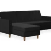 CosmoLiving Liberty Black Velvet Sectional Storage Futon 2 CosmoLiving Liberty Black Velvet Sectional Storage Futon -FurniHub Store 810541040 5