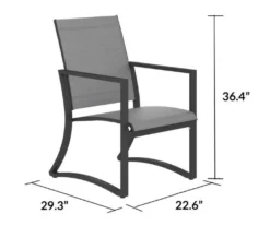 COSCO Capitol Hill Gray Sling Patio Dining Chairs, 6-Pack -FurniHub Store 810541219 6