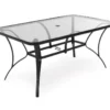 Paloma Gray Glass Top & Steel Patio Dining Table -FurniHub Store 810541220 1