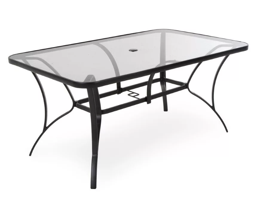 Paloma Gray Glass Top & Steel Patio Dining Table 3 Paloma Gray Glass Top & Steel Patio Dining Table