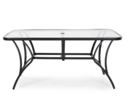 Paloma Gray Glass Top & Steel Patio Dining Table 12 Paloma Gray Glass Top & Steel Patio Dining Table -FurniHub Store 810541220 5