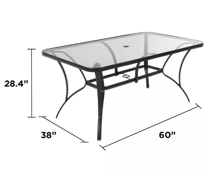Paloma Gray Glass Top & Steel Patio Dining Table 8 Paloma Gray Glass Top & Steel Patio Dining Table - Image 6