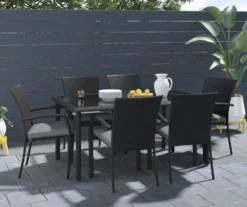 Lakewood Ranch Black Glass & Wicker Patio Dining Table -FurniHub Store 810541483 4