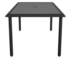 Lakewood Ranch Black Glass & Wicker Patio Dining Table -FurniHub Store 810541483 7