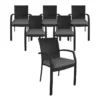 COSCO Lakewood Ranch Black Cushioned Wicker Patio Dining Chairs, 6-Pack -FurniHub Store 810541484 1