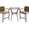 Lakewood Ranch Brown 3-Piece Wicker High Top Bistro Patio Furniture Set -FurniHub Store 810541486 1