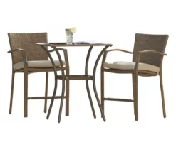 Lakewood Ranch Brown 3-Piece Wicker High Top Bistro Patio Furniture Set -FurniHub Store 810541486 6 1