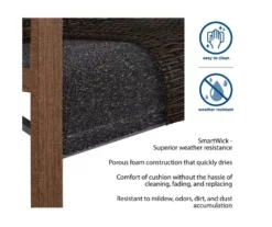 COSCO Villa Park Brown Wicker SmartWick Chaise Patio Lounge -FurniHub Store 810541490 2