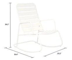 Roberta White Patio Rocking Chair -FurniHub Store 810541497 6