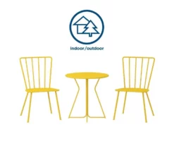 Heidi Yellow 3-Piece Bistro Patio Furniture Set -FurniHub Store 810541503 3