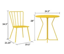 Heidi Yellow 3-Piece Bistro Patio Furniture Set -FurniHub Store 810541503 6