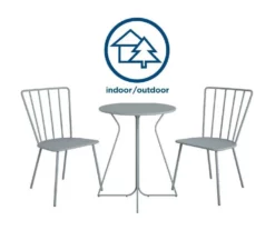 Heidi Light Gray 3-Piece Bistro Patio Furniture Set -FurniHub Store 810541505 3