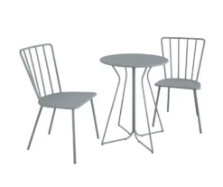 Heidi Light Gray 3-Piece Bistro Patio Furniture Set -FurniHub Store 810541505 4