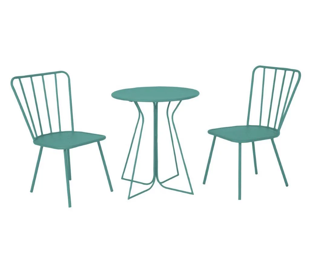 Heidi Turquoise 3-Piece Bistro Patio Furniture Set 5 Heidi Turquoise 3-Piece Bistro Patio Furniture Set - Image 3
