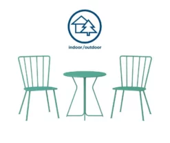 Heidi Turquoise 3-Piece Bistro Patio Furniture Set 11 Heidi Turquoise 3-Piece Bistro Patio Furniture Set -FurniHub Store 810541506 4