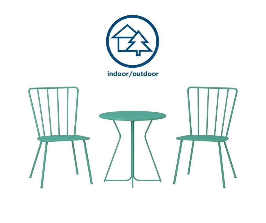 Heidi Turquoise 3-Piece Bistro Patio Furniture Set 6 Heidi Turquoise 3-Piece Bistro Patio Furniture Set - Image 4