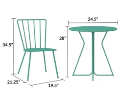 Heidi Turquoise 3-Piece Bistro Patio Furniture Set 13 Heidi Turquoise 3-Piece Bistro Patio Furniture Set -FurniHub Store 810541506 6