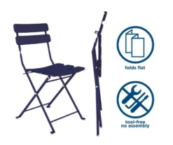 COSCO Outdoor Living Navy 3-Piece Folding Patio Seating Set -FurniHub Store 810541509 4