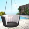 Sally Black Wicker Hanging Patio Swing 1 Sally Black Wicker Hanging Patio Swing -FurniHub Store 810541518 1