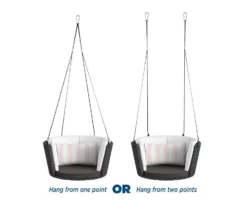 Sally Black Wicker Hanging Patio Swing -FurniHub Store 810541518 3