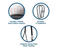 Sally Black Wicker Hanging Patio Swing -FurniHub Store 810541518 5