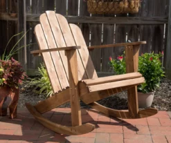 Flint Acorn Wood Patio Adirondack Rocking Chair 15 Flint Acorn Wood Patio Adirondack Rocking Chair -FurniHub Store 810541698 A0 6
