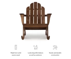 Flint Acorn Wood Patio Adirondack Rocking Chair 16 Flint Acorn Wood Patio Adirondack Rocking Chair -FurniHub Store 810541698 A8 11