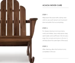 Flint Acorn Wood Patio Adirondack Rocking Chair 20 Flint Acorn Wood Patio Adirondack Rocking Chair -FurniHub Store 810541698 A8 8