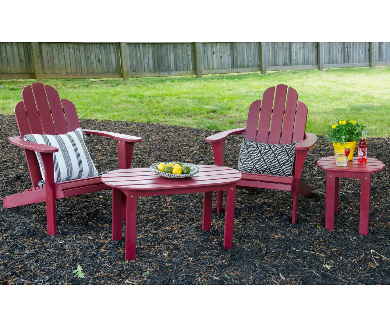 Flint Red Wood Patio Adirondack Coffee Table 7 Flint Red Wood Patio Adirondack Coffee Table - Image 5