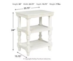 Dannerville Antique White 3-Tier Accent Table With USB Charging -FurniHub Store 810542271 3