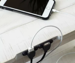 Dannerville Antique White 3-Tier Accent Table With USB Charging -FurniHub Store 810542271 5