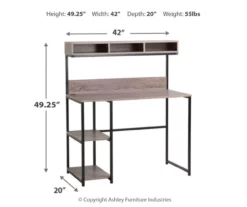 Daylicrew 2-Shelf Home Office Desk & Hutch -FurniHub Store 810542286 3