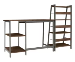 Soho 2-Piece Wooden Desk & Bookcase Set -FurniHub Store 810542289 2