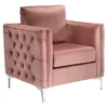 Lizmont Blush Tufted Velvet Accent Chair -FurniHub Store 810542292