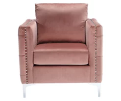 Lizmont Blush Tufted Velvet Accent Chair 10 Lizmont Blush Tufted Velvet Accent Chair -FurniHub Store 810542292 2