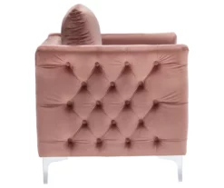 Lizmont Blush Tufted Velvet Accent Chair 12 Lizmont Blush Tufted Velvet Accent Chair -FurniHub Store 810542292 4