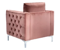 Lizmont Blush Tufted Velvet Accent Chair 13 Lizmont Blush Tufted Velvet Accent Chair -FurniHub Store 810542292 5
