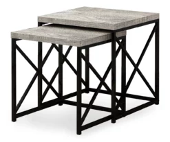 Monarch Reclaimed Wood Look 2-Piece Nesting Table Set -FurniHub Store 810542384 2