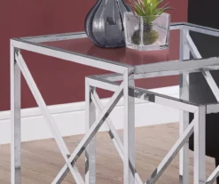 Monarch Glass & Metal 2-Piece Nesting Table Set -FurniHub Store 810542387 3