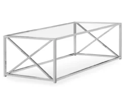 Monarch Glass & Metal Coffee Table -FurniHub Store 810542388 2