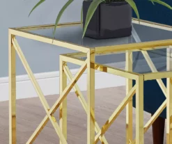 Monarch Glass & Metal 2-Piece Nesting Table Set -FurniHub Store 810542390 3