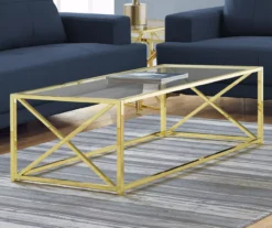 Monarch Glass & Metal Coffee Table -FurniHub Store 810542401 1 1