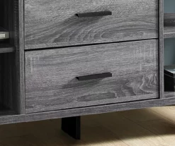 60" Gray & Black Wood Look TV Stand -FurniHub Store 810542410 3