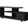 60" Black & Gray Top TV Stand 1 60" Black & Gray Top TV Stand -FurniHub Store 810542411 2