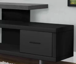 60" Black & Gray Top TV Stand -FurniHub Store 810542411 3