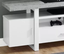 60" White & Cement Look TV Stand 8 60" White & Cement Look TV Stand -FurniHub Store 810542414 3