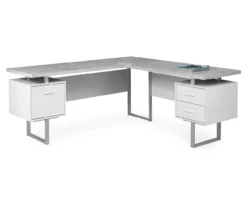 Monarch Metal 3-Drawer L-Shaped Computer Desk -FurniHub Store 810542417 2