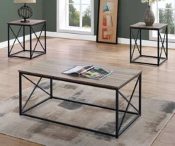 Monarch X Frame 3-Piece Occasional Table Set 12 Monarch X Frame 3-Piece Occasional Table Set -FurniHub Store 810542421 1