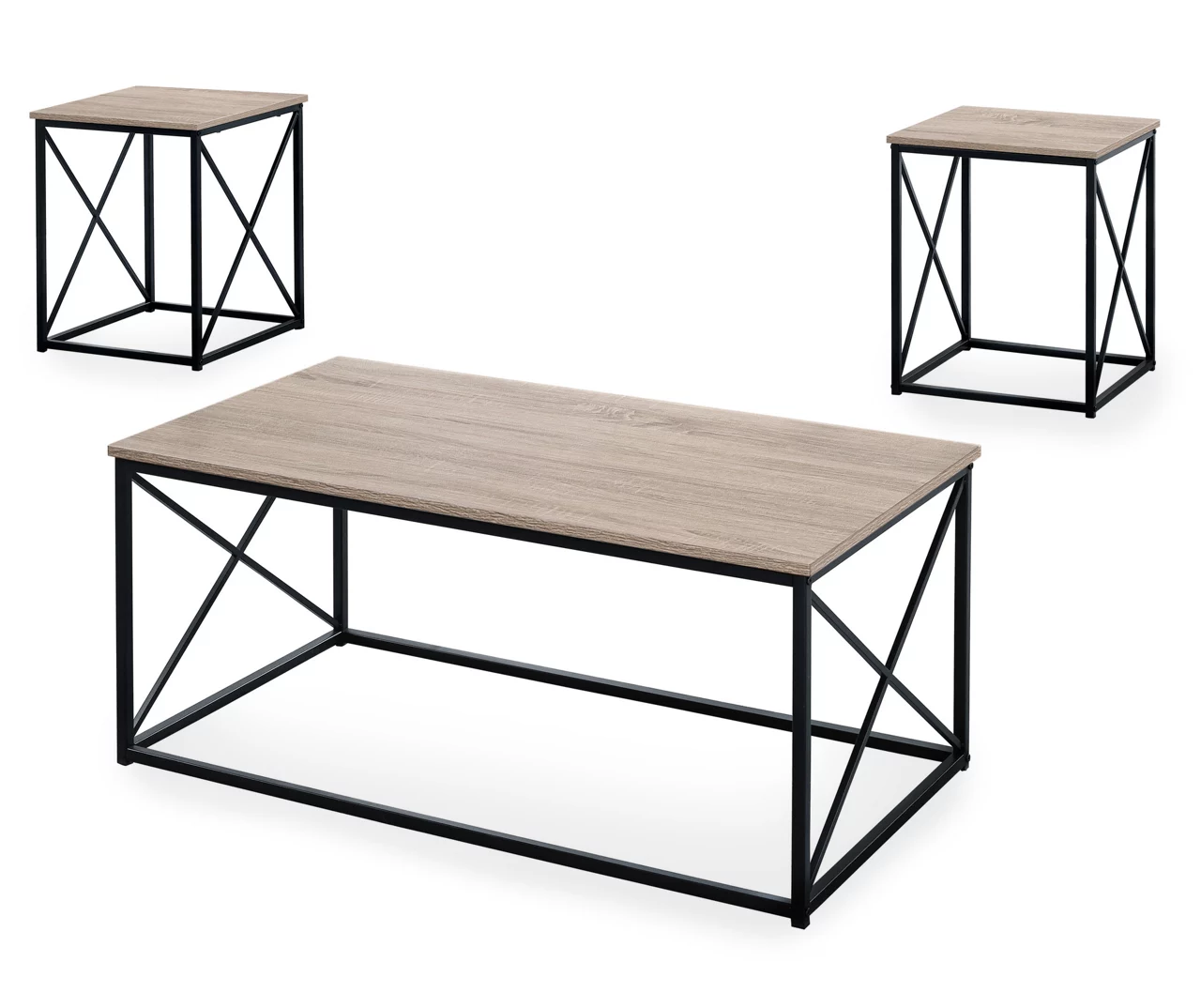 Monarch X Frame 3-Piece Occasional Table Set 3 Monarch X Frame 3-Piece Occasional Table Set