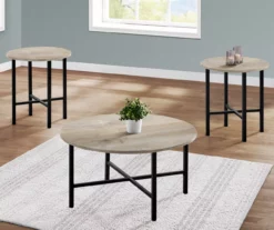 Monarch Round 3-Piece Occasional Table Set 29 Monarch Round 3-Piece Occasional Table Set -FurniHub Store 810542424 1